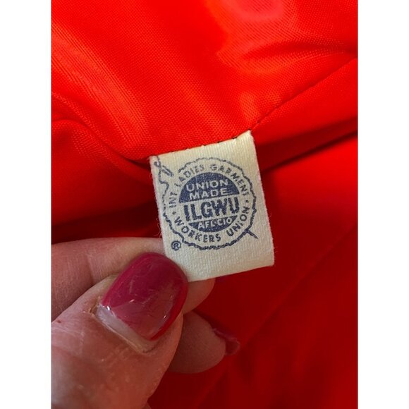 Vintage 60s Jack Feit Red Fitted Fur Trimmed Short Cropped Mod Blazer Jacket - Picture 7 of 12